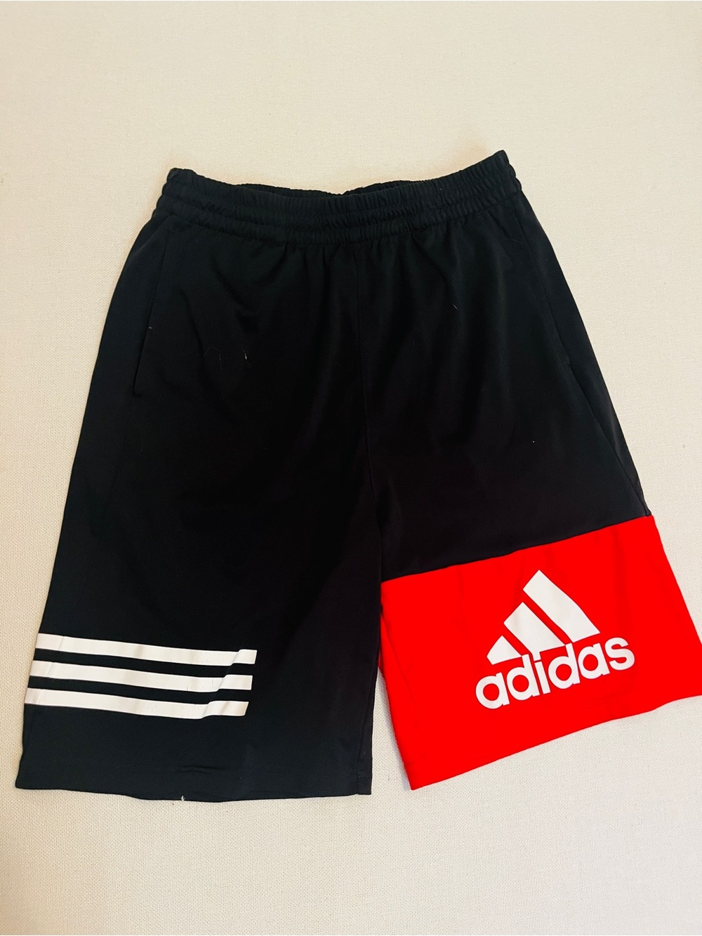 Adidas Boy’s Black & Red Athletic Shorts